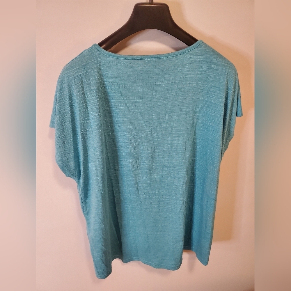 Aqua V-Neck Women's Tshirt - Picture 2 of 6